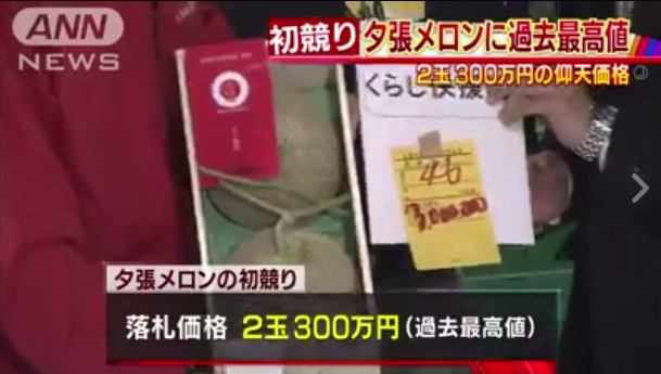 Hokkaido: 2 MELONS FOR ¥ 3,000,000?
