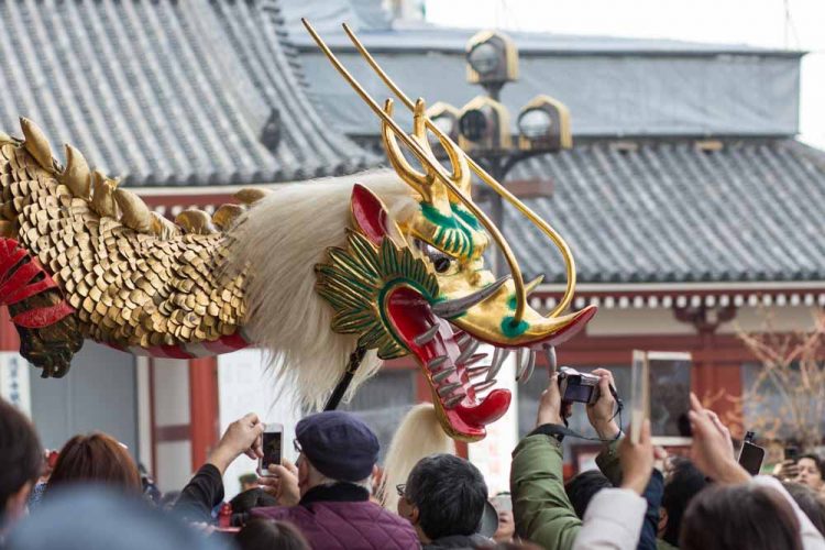 Golden Dragon Dance in Asakusa