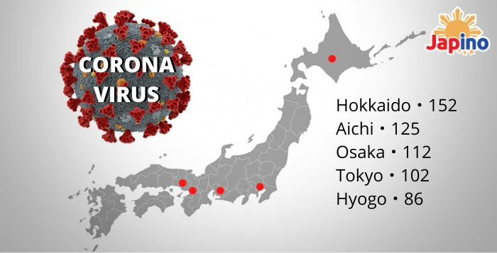 Opisyal na bilang ng mga nagpositibo sa new coronavirus sa Japan