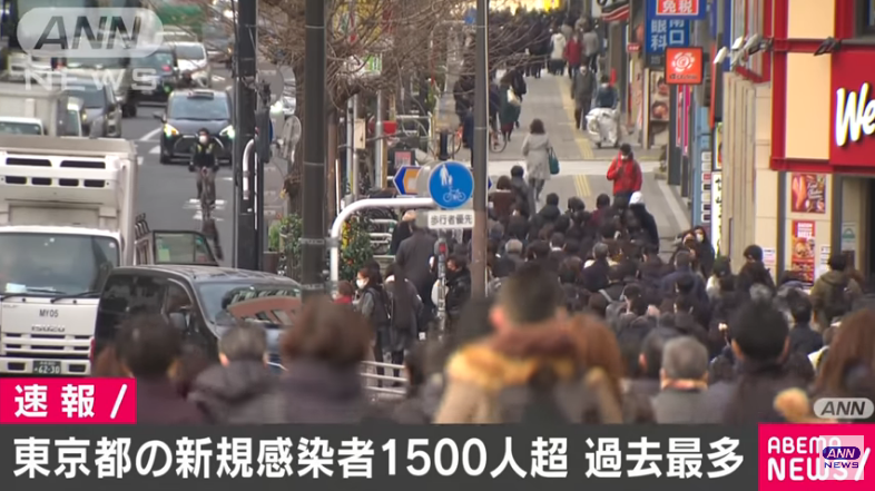 Higit 1,500 katao positibo sa Tokyo ( January 6,2021 )