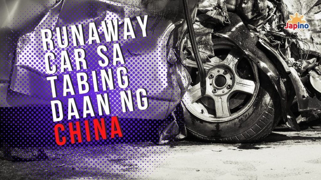 "Runaway car"  sa tabing daan ng China