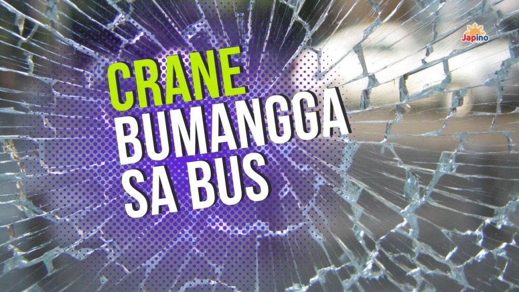 Crane bumangga sa bus
